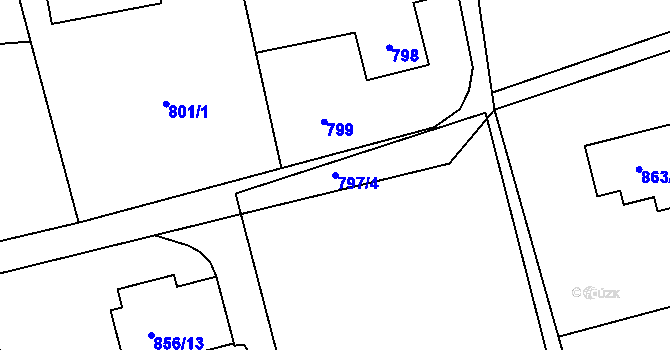 Parcela st. 797/4 v KÚ Bludovice, Katastrální mapa