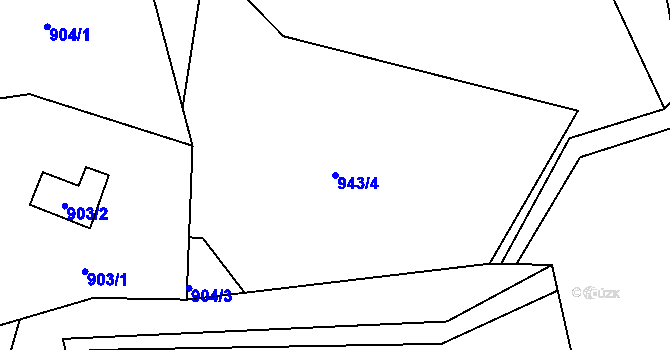 Parcela st. 943/4 v KÚ Bludovice, Katastrální mapa