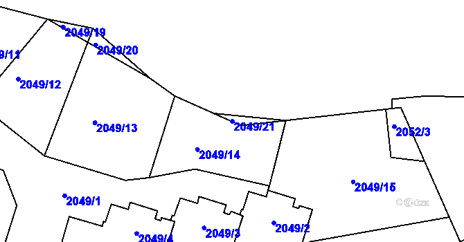 Parcela st. 2049/21 v KÚ Bludovice, Katastrální mapa