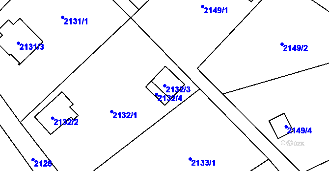 Parcela st. 2132/3 v KÚ Bludovice, Katastrální mapa