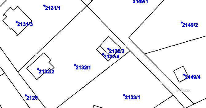 Parcela st. 2132/4 v KÚ Bludovice, Katastrální mapa