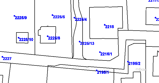 Parcela st. 2225/13 v KÚ Bludovice, Katastrální mapa