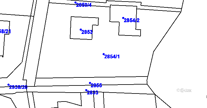 Parcela st. 2854/1 v KÚ Bludovice, Katastrální mapa