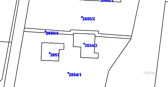 Parcela st. 2854/2 v KÚ Bludovice, Katastrální mapa