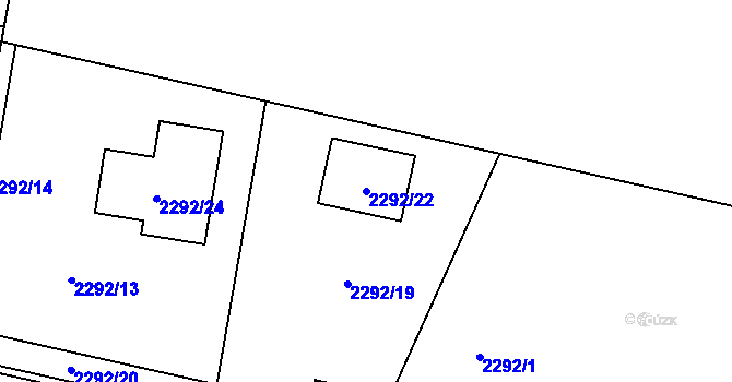 Parcela st. 2292/22 v KÚ Bludovice, Katastrální mapa