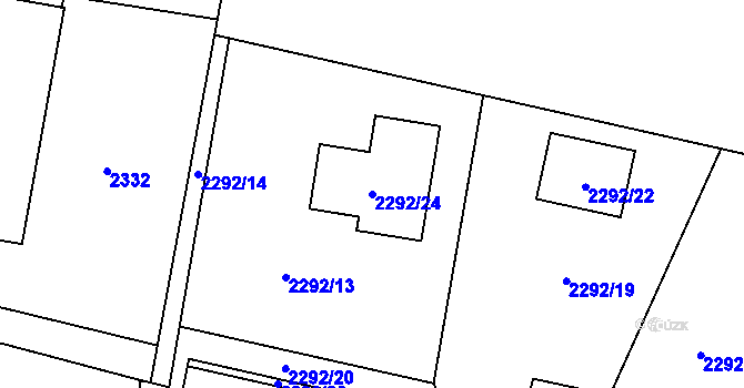 Parcela st. 2292/24 v KÚ Bludovice, Katastrální mapa