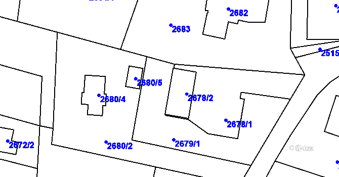 Parcela st. 2680/3 v KÚ Bludovice, Katastrální mapa
