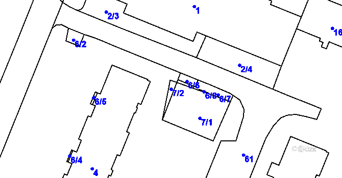 Parcela st. 7/2 v KÚ Bludovice, Katastrální mapa