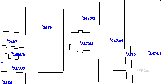 Parcela st. 2473/3 v KÚ Bludovice, Katastrální mapa