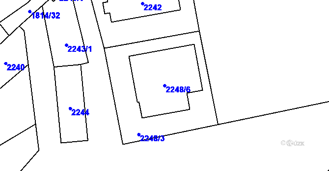 Parcela st. 2248/6 v KÚ Bludovice, Katastrální mapa
