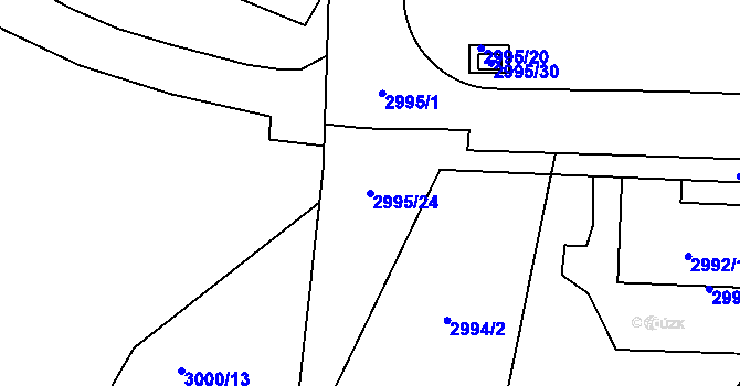 Parcela st. 2995/24 v KÚ Bludovice, Katastrální mapa