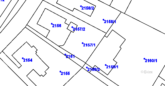 Parcela st. 2157/1 v KÚ Bludovice, Katastrální mapa