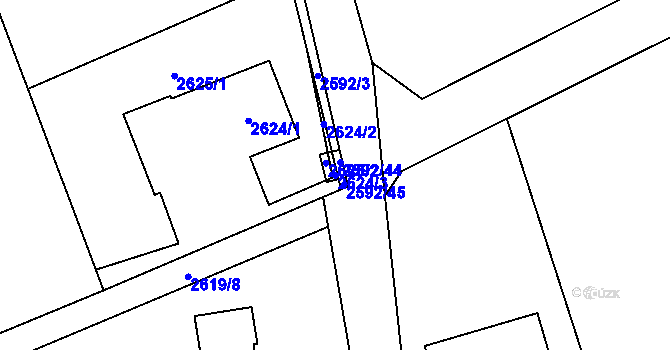 Parcela st. 2624/3 v KÚ Bludovice, Katastrální mapa