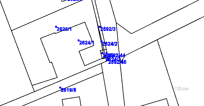 Parcela st. 2625/2 v KÚ Bludovice, Katastrální mapa