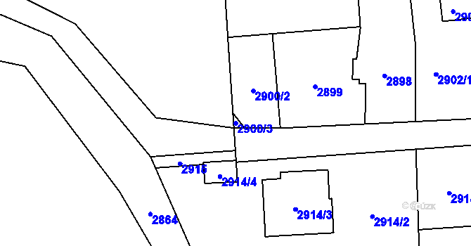 Parcela st. 2900/3 v KÚ Bludovice, Katastrální mapa