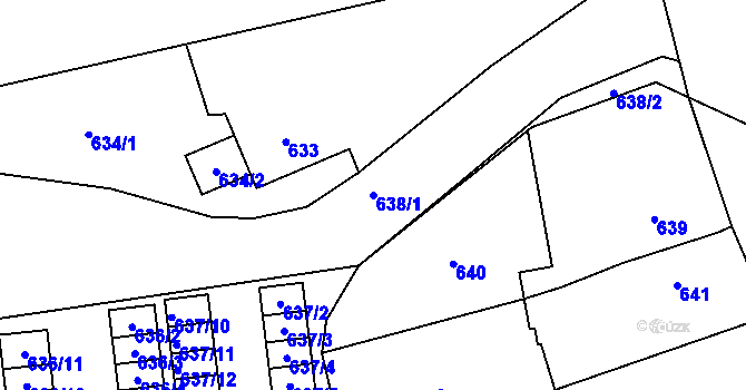 Parcela st. 638/1 v KÚ Bludovice, Katastrální mapa