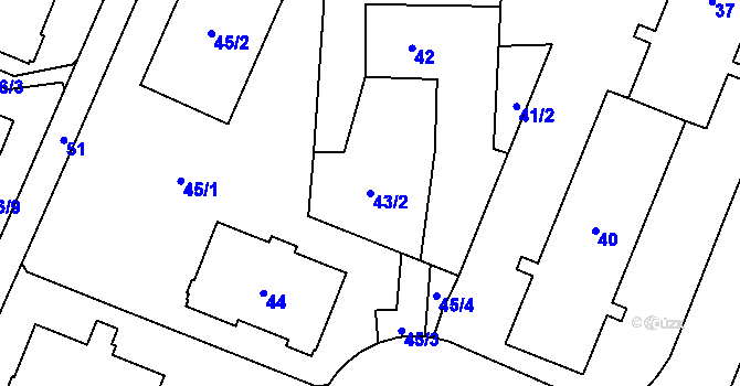 Parcela st. 43/2 v KÚ Bludovice, Katastrální mapa