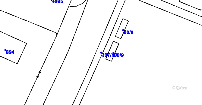 Parcela st. 397/10 v KÚ Bludovice, Katastrální mapa