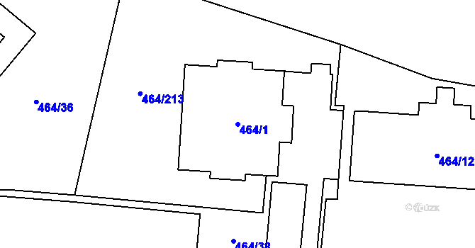 Parcela st. 464/1 v KÚ Bludovice, Katastrální mapa