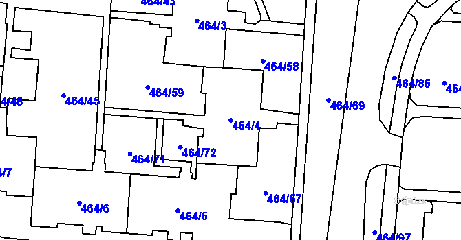 Parcela st. 464/4 v KÚ Bludovice, Katastrální mapa
