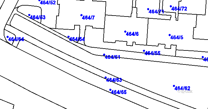 Parcela st. 464/61 v KÚ Bludovice, Katastrální mapa