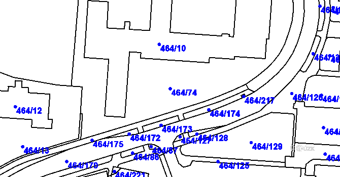 Parcela st. 464/74 v KÚ Bludovice, Katastrální mapa