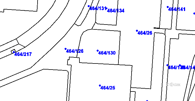 Parcela st. 464/130 v KÚ Bludovice, Katastrální mapa