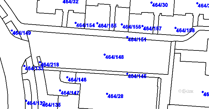 Parcela st. 464/148 v KÚ Bludovice, Katastrální mapa
