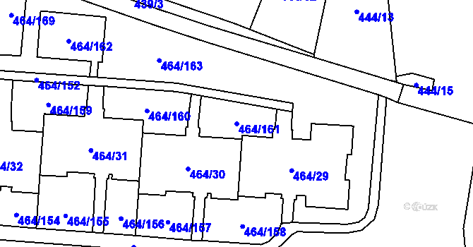 Parcela st. 464/161 v KÚ Bludovice, Katastrální mapa