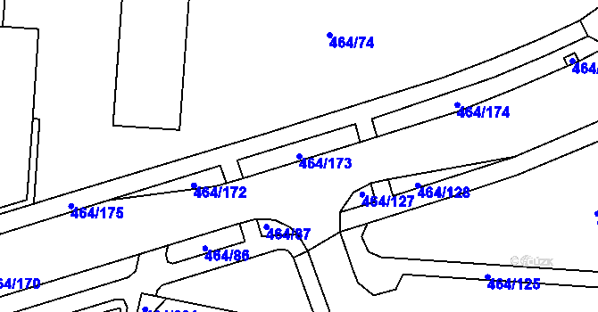 Parcela st. 464/173 v KÚ Bludovice, Katastrální mapa