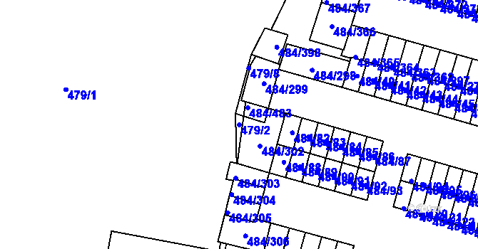 Parcela st. 479/2 v KÚ Bludovice, Katastrální mapa