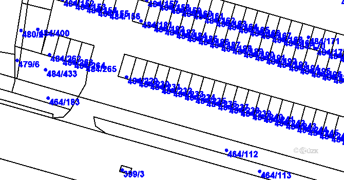 Parcela st. 484/233 v KÚ Bludovice, Katastrální mapa