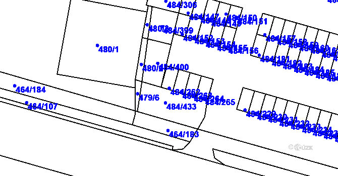 Parcela st. 484/262 v KÚ Bludovice, Katastrální mapa