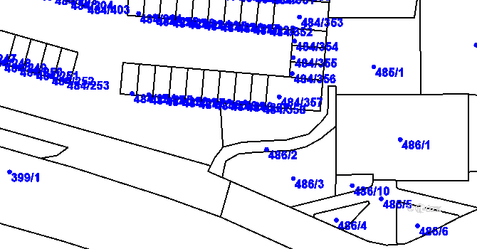 Parcela st. 484/452 v KÚ Bludovice, Katastrální mapa