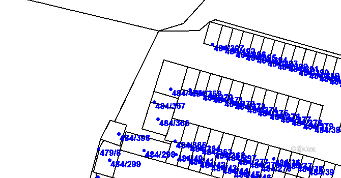 Parcela st. 484/474 v KÚ Bludovice, Katastrální mapa