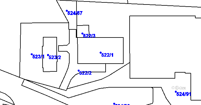 Parcela st. 522/1 v KÚ Bludovice, Katastrální mapa