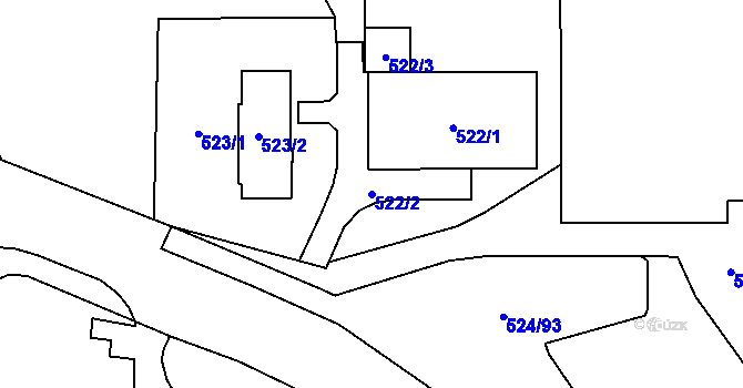 Parcela st. 522/2 v KÚ Bludovice, Katastrální mapa