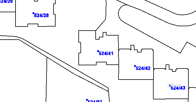 Parcela st. 524/41 v KÚ Bludovice, Katastrální mapa