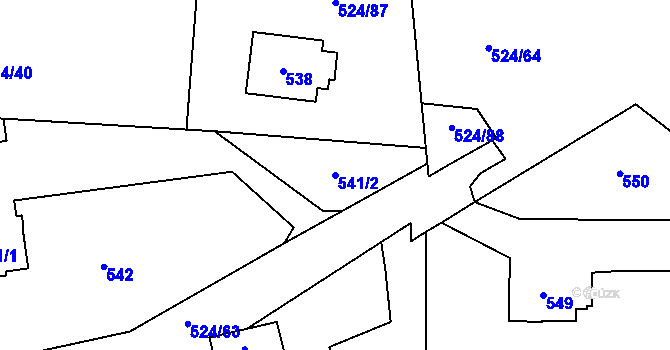 Parcela st. 541/2 v KÚ Bludovice, Katastrální mapa