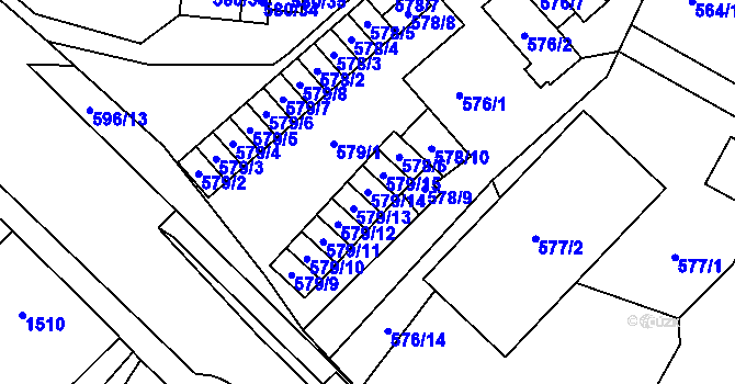 Parcela st. 579/14 v KÚ Bludovice, Katastrální mapa