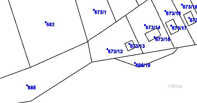 Parcela st. 673/2 v KÚ Bludovice, Katastrální mapa