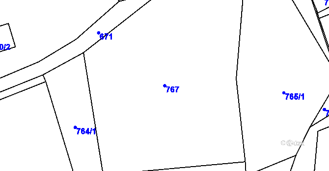 Parcela st. 767 v KÚ Bludovice, Katastrální mapa