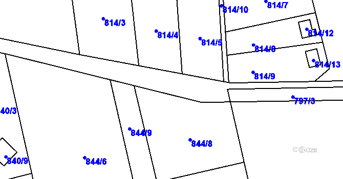 Parcela st. 797/2 v KÚ Bludovice, Katastrální mapa