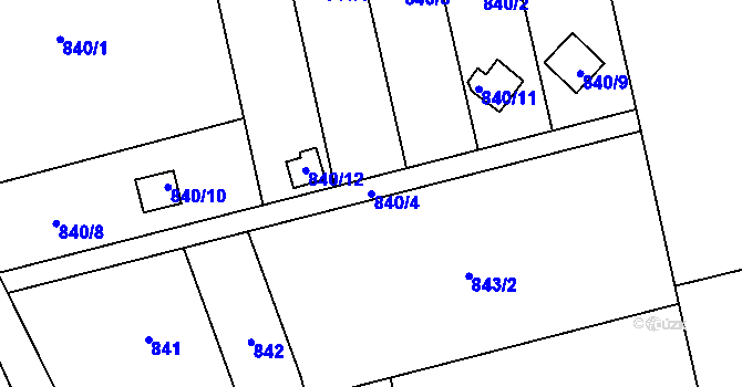 Parcela st. 840/4 v KÚ Bludovice, Katastrální mapa