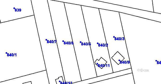 Parcela st. 840/5 v KÚ Bludovice, Katastrální mapa