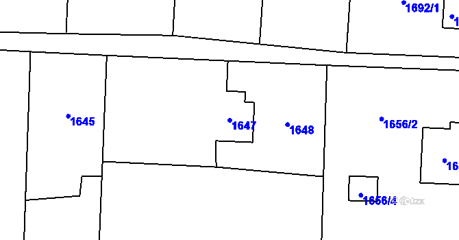 Parcela st. 1647 v KÚ Bludovice, Katastrální mapa