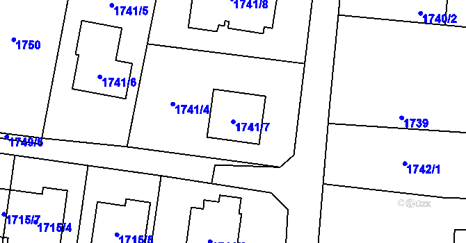 Parcela st. 1741/7 v KÚ Bludovice, Katastrální mapa