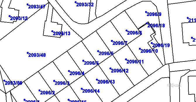 Parcela st. 2096/6 v KÚ Bludovice, Katastrální mapa