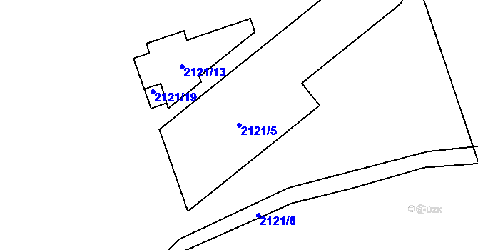 Parcela st. 2121/5 v KÚ Bludovice, Katastrální mapa