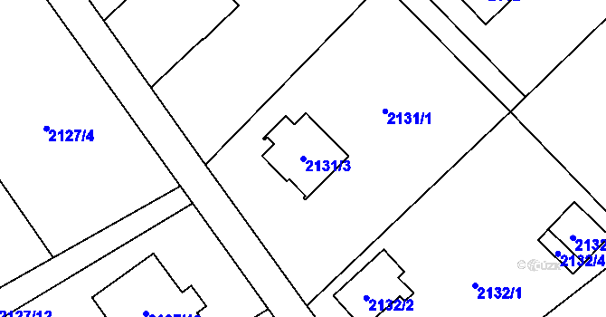 Parcela st. 2131/3 v KÚ Bludovice, Katastrální mapa